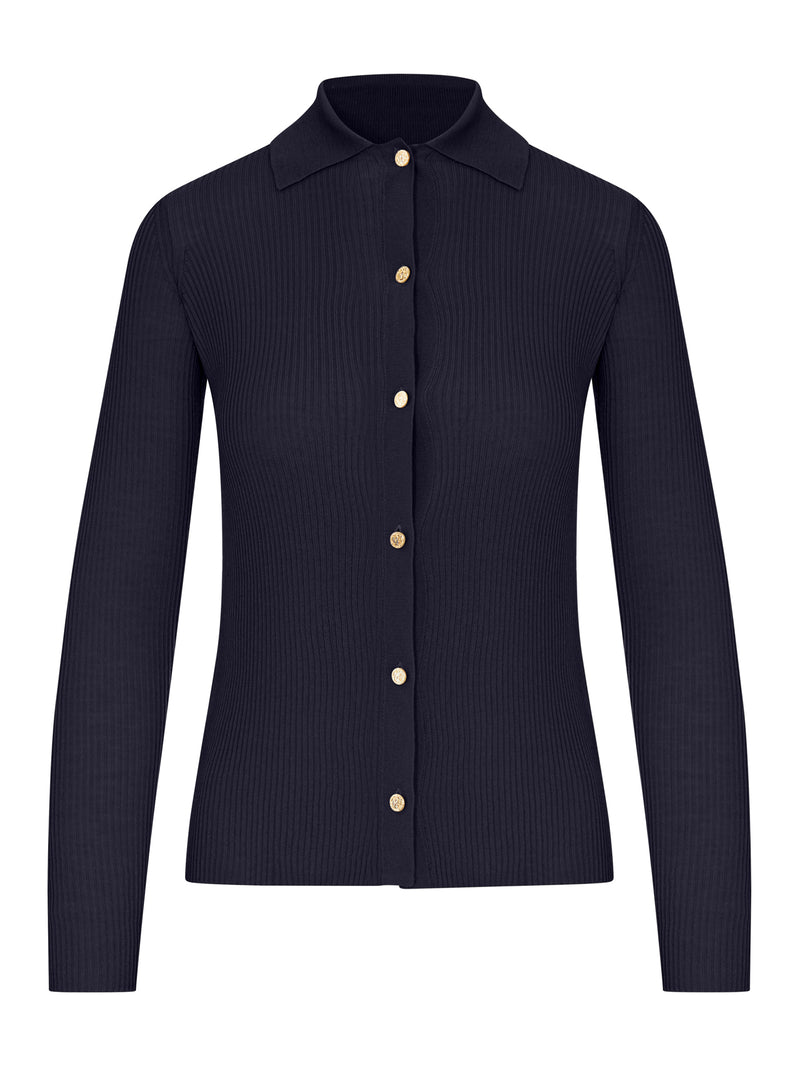 CARDIGAN ADERENTE IN FILATO DI LANA