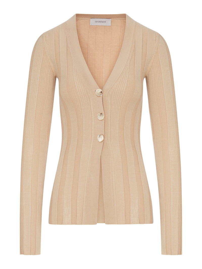CARDIGAN SLIM A COSTE IN VISCOSA