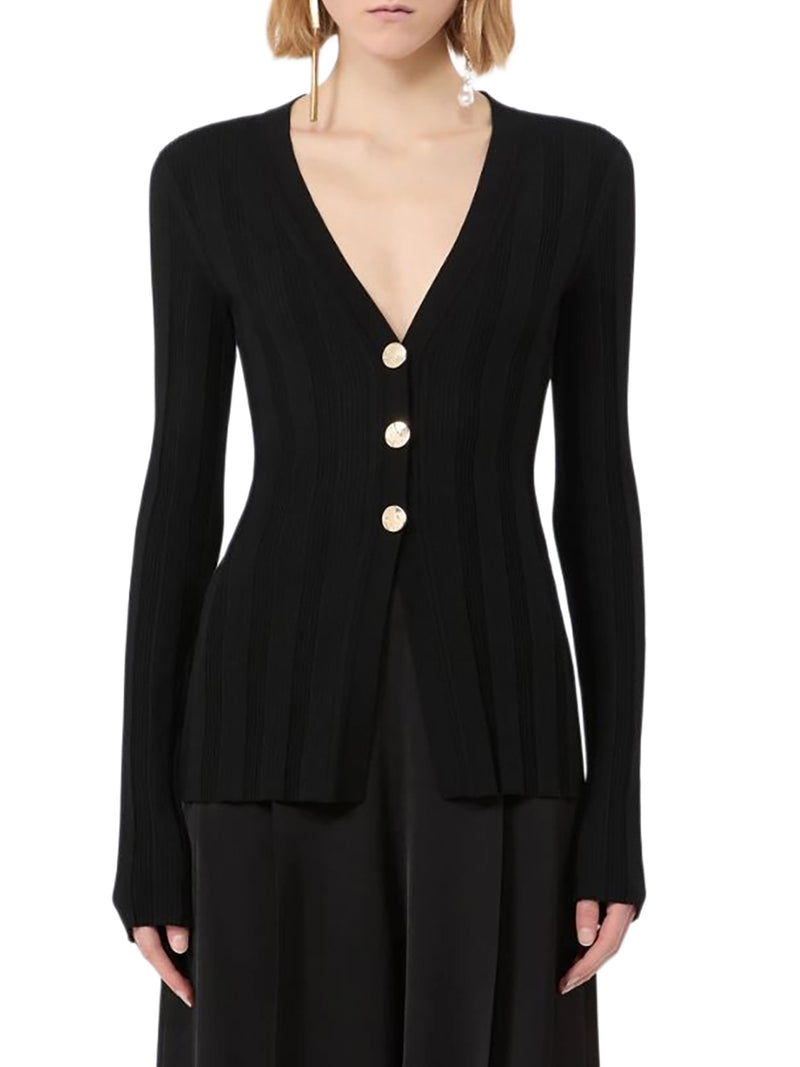 CARDIGAN SLIM A COSTE IN VISCOSA
