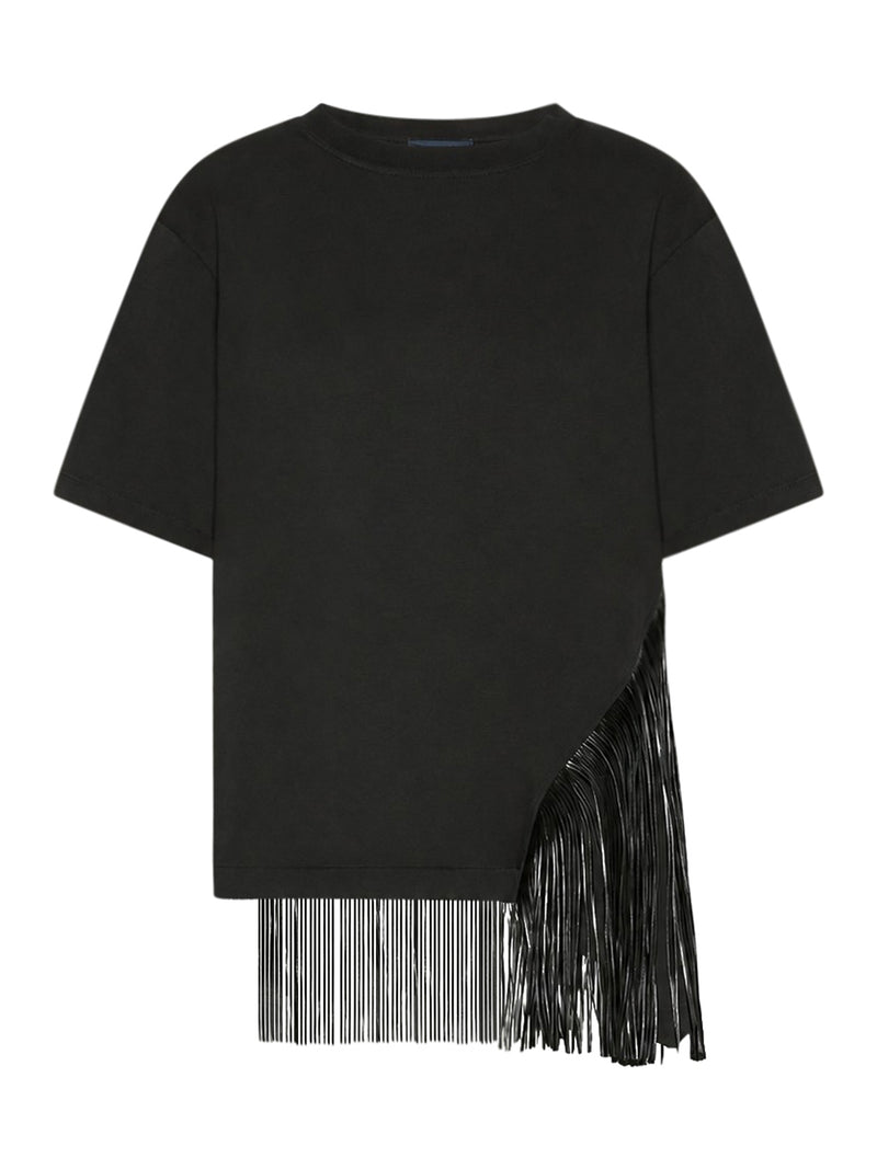T-SHIRT IN COTONE CON FRANGE