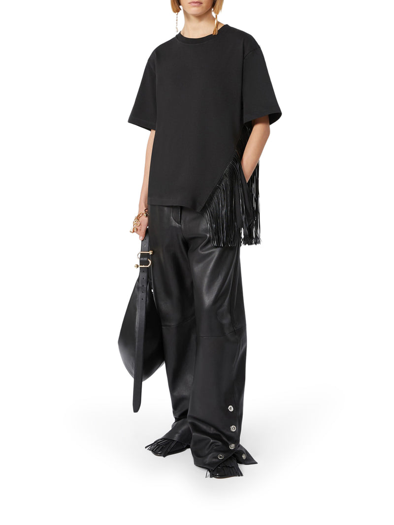 T-SHIRT IN COTONE CON FRANGE