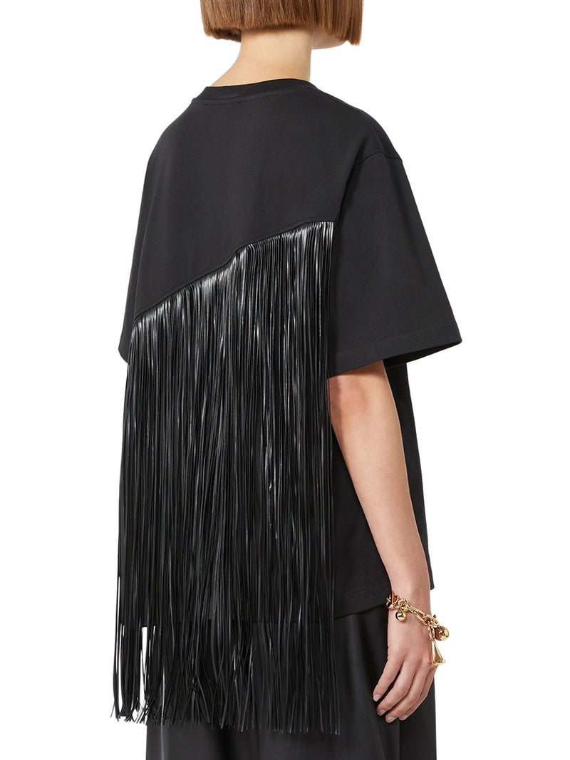T-SHIRT IN COTONE CON FRANGE