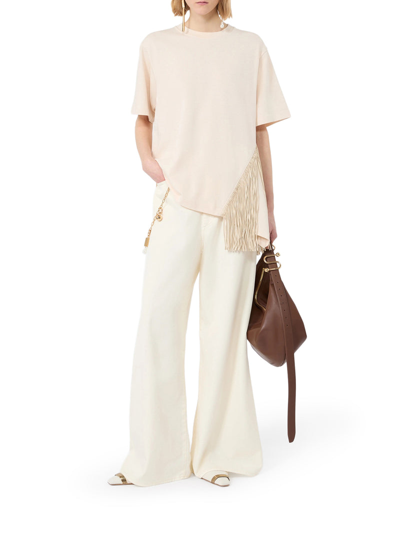 T-SHIRT IN COTONE CON FRANGE