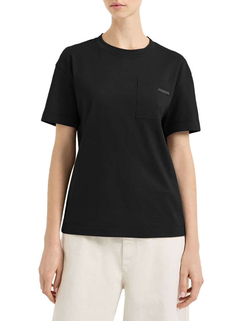 T-SHIRT GIROCOLLO IN COTONE CON APPLICAZIONE MONILE