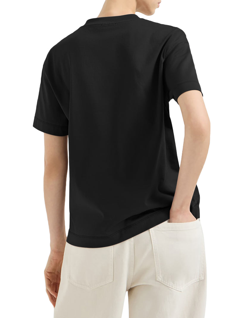 T-SHIRT GIROCOLLO IN COTONE CON APPLICAZIONE MONILE