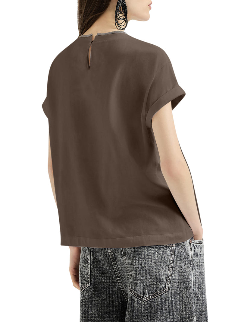 T-SHIRT IN JERSEY CON PRECIOUS FAUX LAYERING