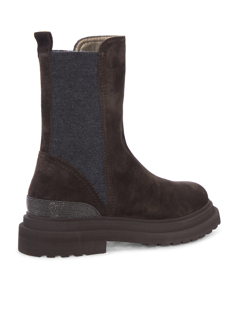 STIVALETTO CHELSEA IN CAMOSCIO CON SUOLA CARRARMATO