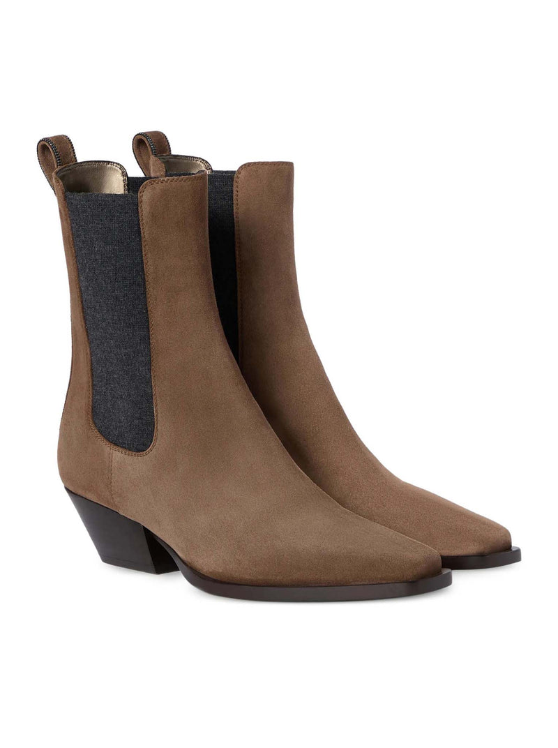 CHELSEA BOOT IN CAMOSCIO CON PRECIOUS LOOP DETAIL