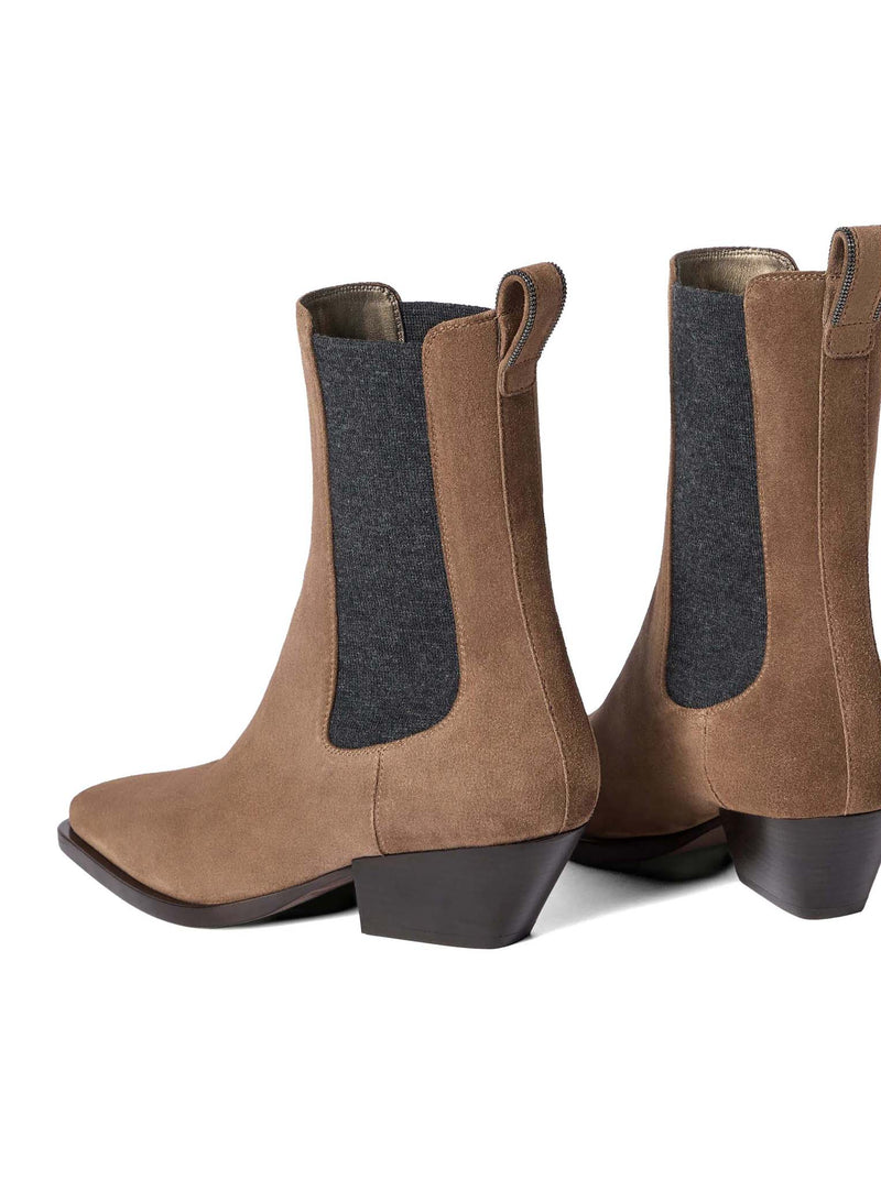 CHELSEA BOOT IN CAMOSCIO CON PRECIOUS LOOP DETAIL