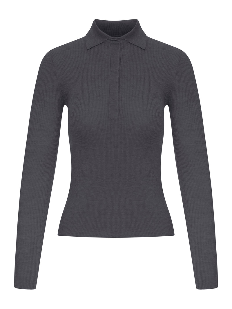 POLO IN MAGLIA GRIGIA A COSTE