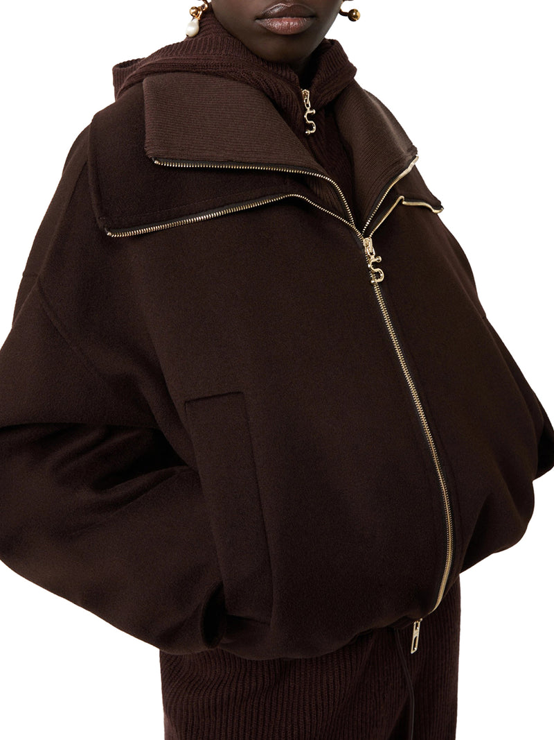 BOMBER IN PURA LANA CON DAVANTINO RIMOVIBILE