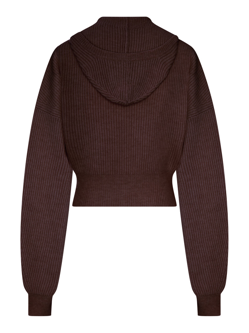 CARDIGAN IN LANA A COSTE CON COLLETTO AMPIO