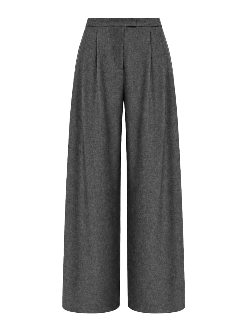 PANTALONE SVASATO IN FLANELLA DI LANA