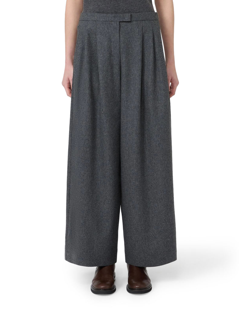 PANTALONE SVASATO IN FLANELLA DI LANA