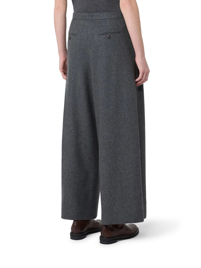 PANTALONE SVASATO IN FLANELLA DI LANA