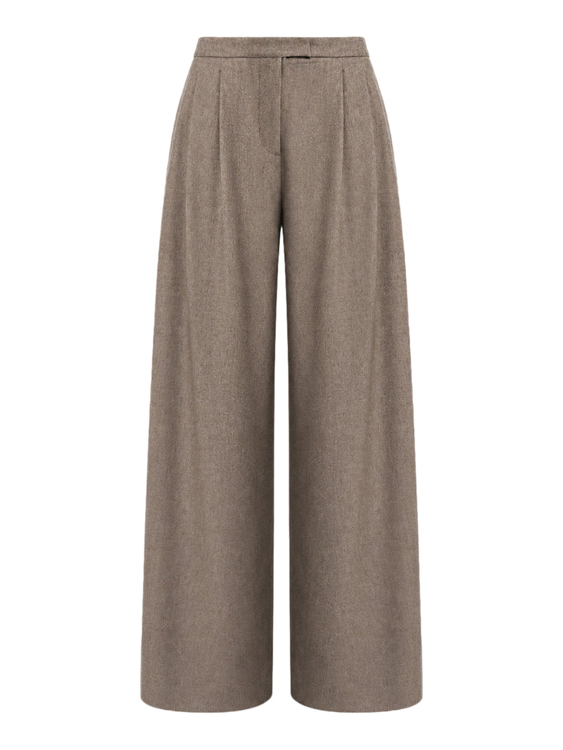 PANTALONE SVASATO IN FLANELLA DI LANA