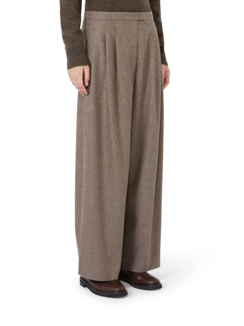 PANTALONE SVASATO IN FLANELLA DI LANA
