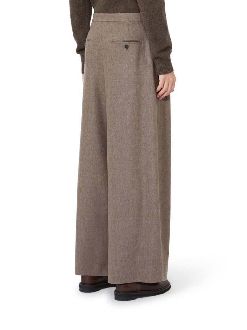 PANTALONE SVASATO IN FLANELLA DI LANA