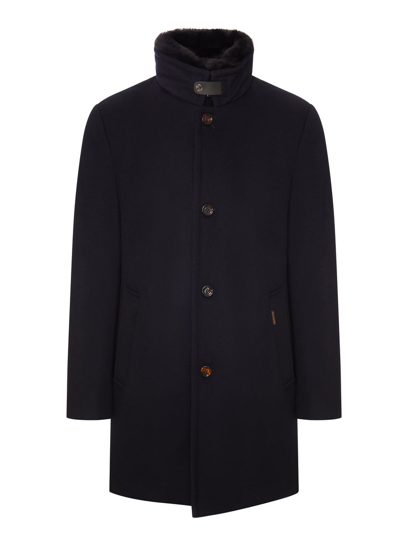 CAPPOTTO IN MISTO CASHMERE CON COLLO IN PELLICCIA