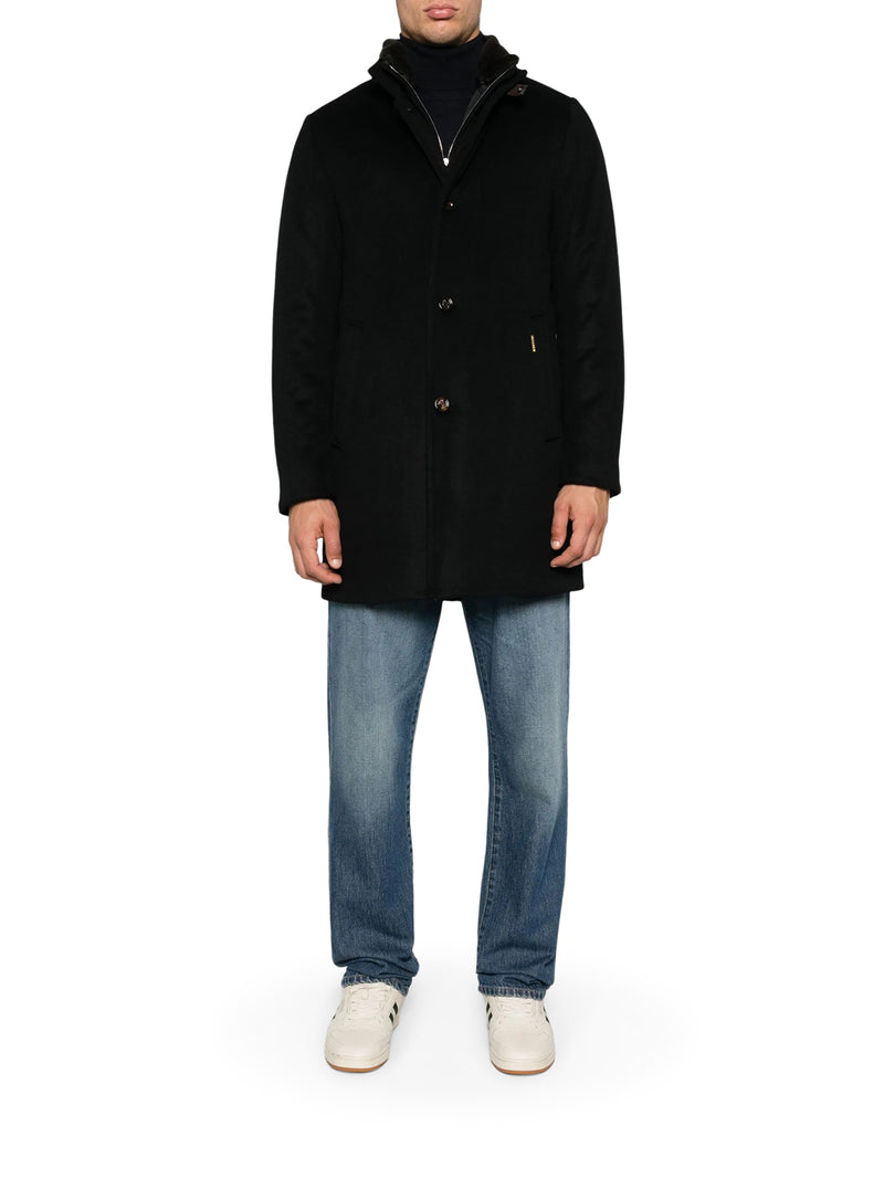 CAPPOTTO IN MISTO CASHMERE CON COLLO IN PELLICCIA