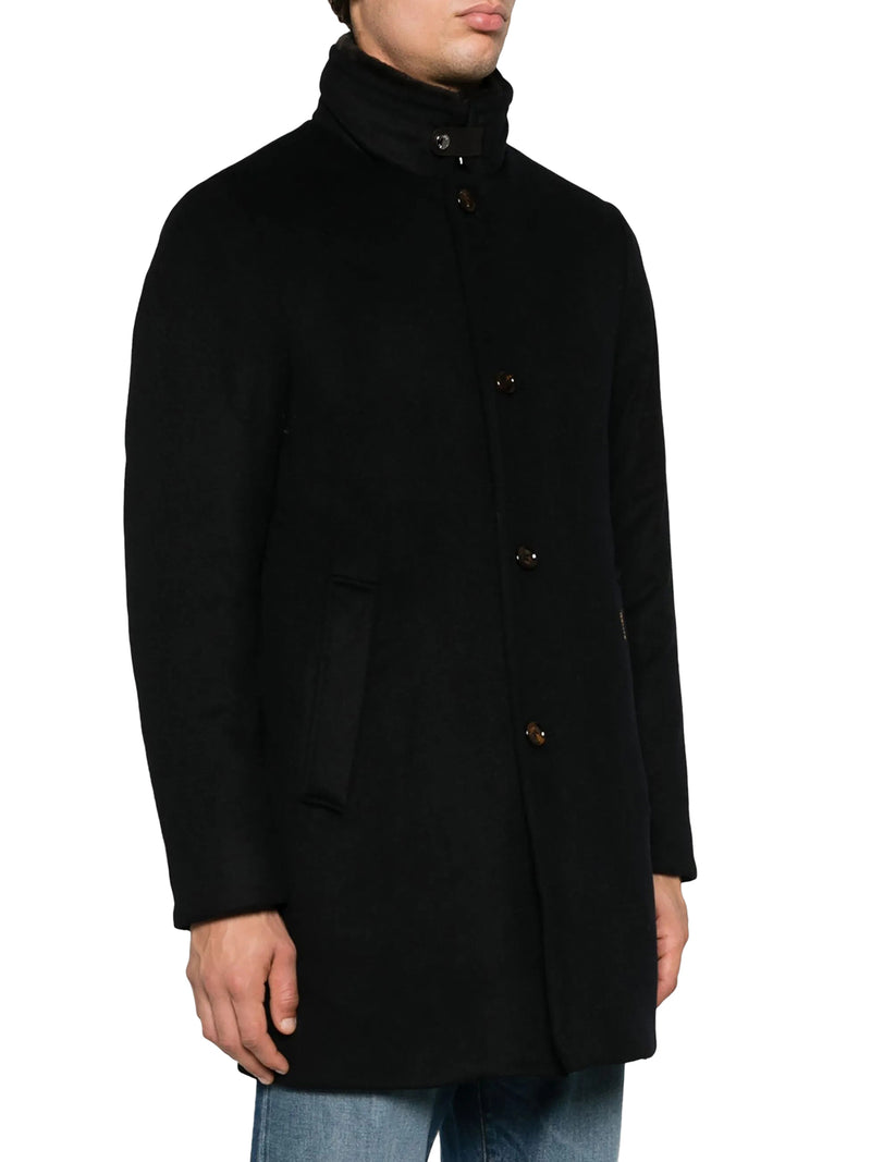 CAPPOTTO IN MISTO CASHMERE CON COLLO IN PELLICCIA