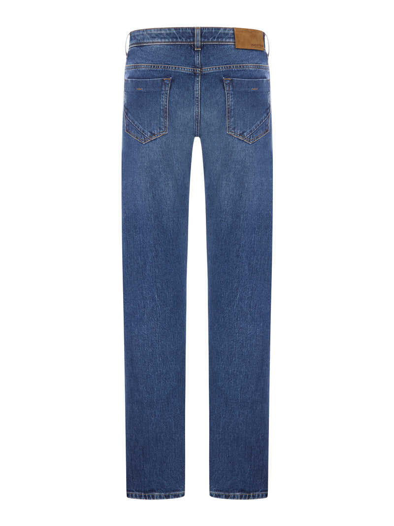 JEANS IN DENIM CON GAMBA DRITTA