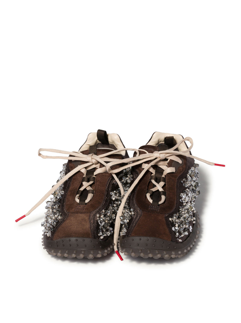SNEAKERS BUBBLE IN TESSUTO TECNICO E PELLE SCAMOSCIATA CON RICAMI