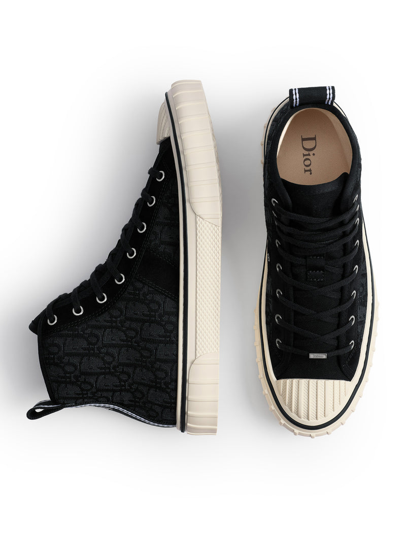 SNEAKER ALTA HOOPER IN JACQUARD OBLIQUE NERO