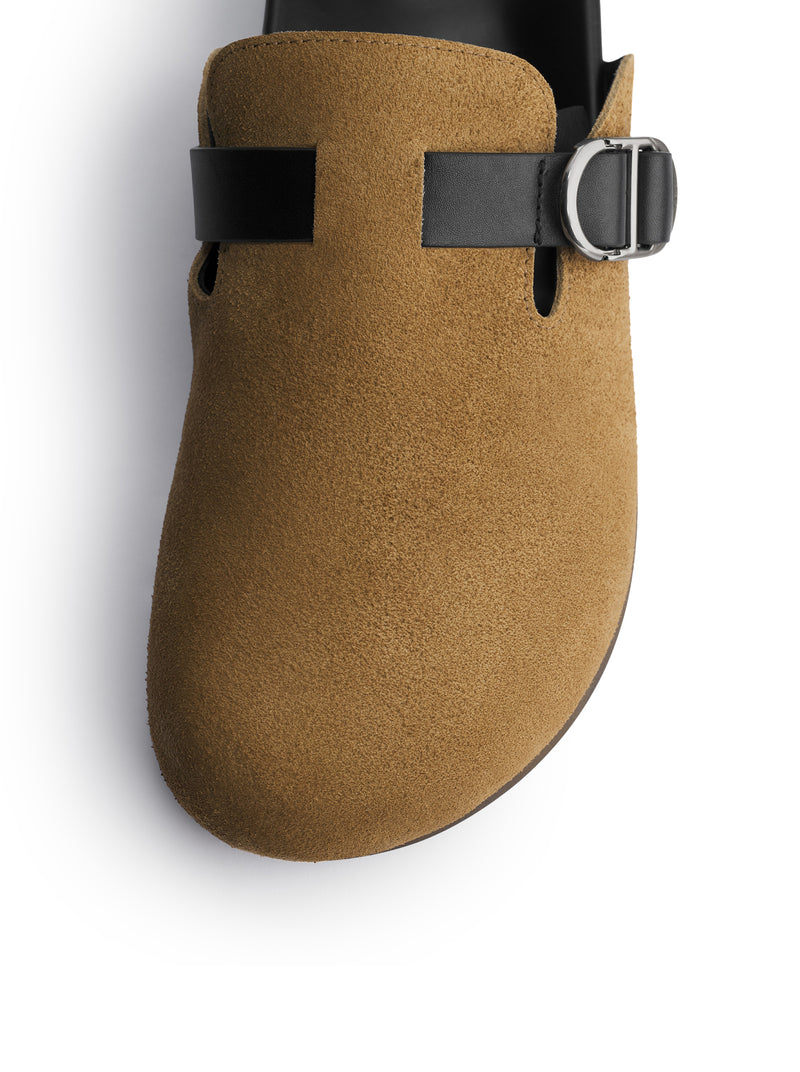 SABOT AQUA IN PELLE DI VITELLO SCAMOSCIATA MARRONE CHIARO
