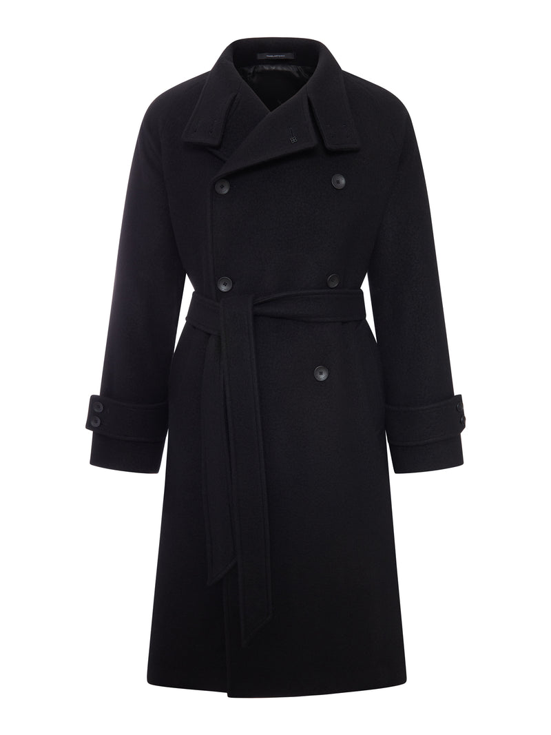 CAPPOTTO DOPPIOPETTO IN PANNO CON CINTURA