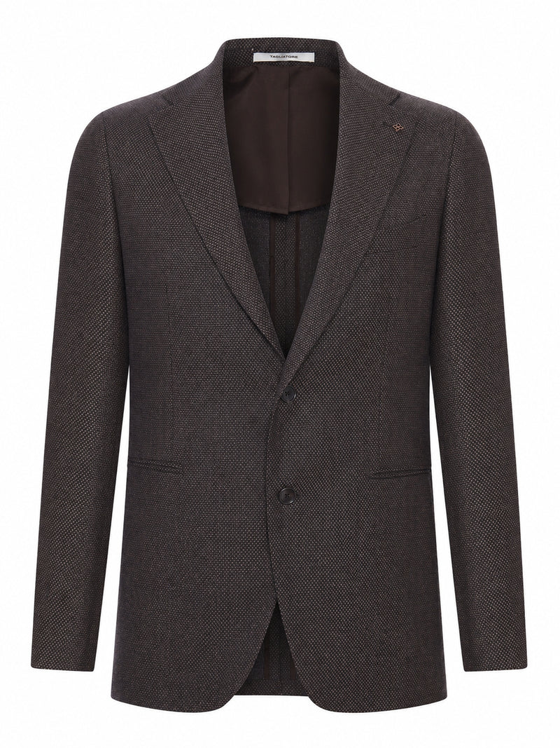GIACCA BLAZER IN TESSUTO OPERATO CON DUE BOTTONI
