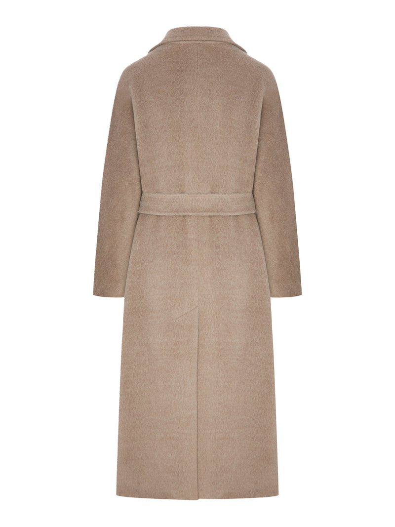 CAPPOTTO LUNGO BEIGE CON CINTURA