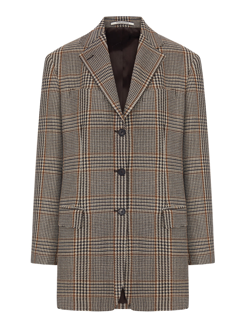 GIACCA BLAZER IN MISTO LANA CHECK CON TRE BOTTONI