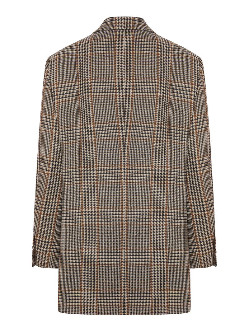 GIACCA BLAZER IN MISTO LANA CHECK CON TRE BOTTONI