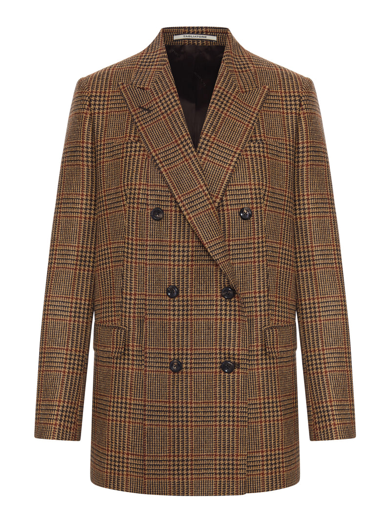 GIACCA BLAZER DOPPIOPETTO IN MISTO CASHMERE CHECK