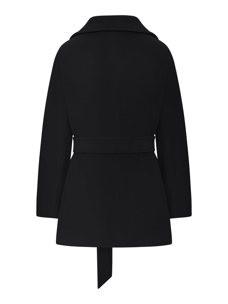 CAPPOTTO CORTO CON CINTURA IN MISTO LANA E SETA