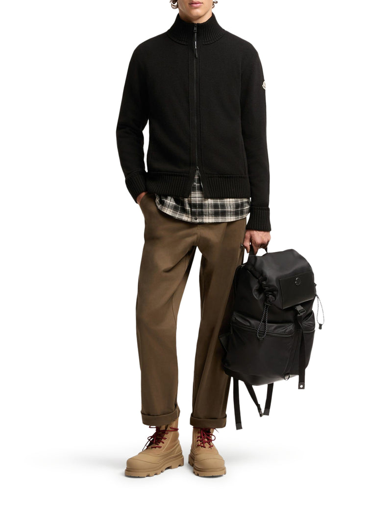 CARDIGAN CON ZIP IN LANA E CASHMERE