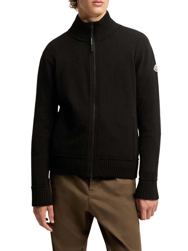 CARDIGAN CON ZIP IN LANA E CASHMERE