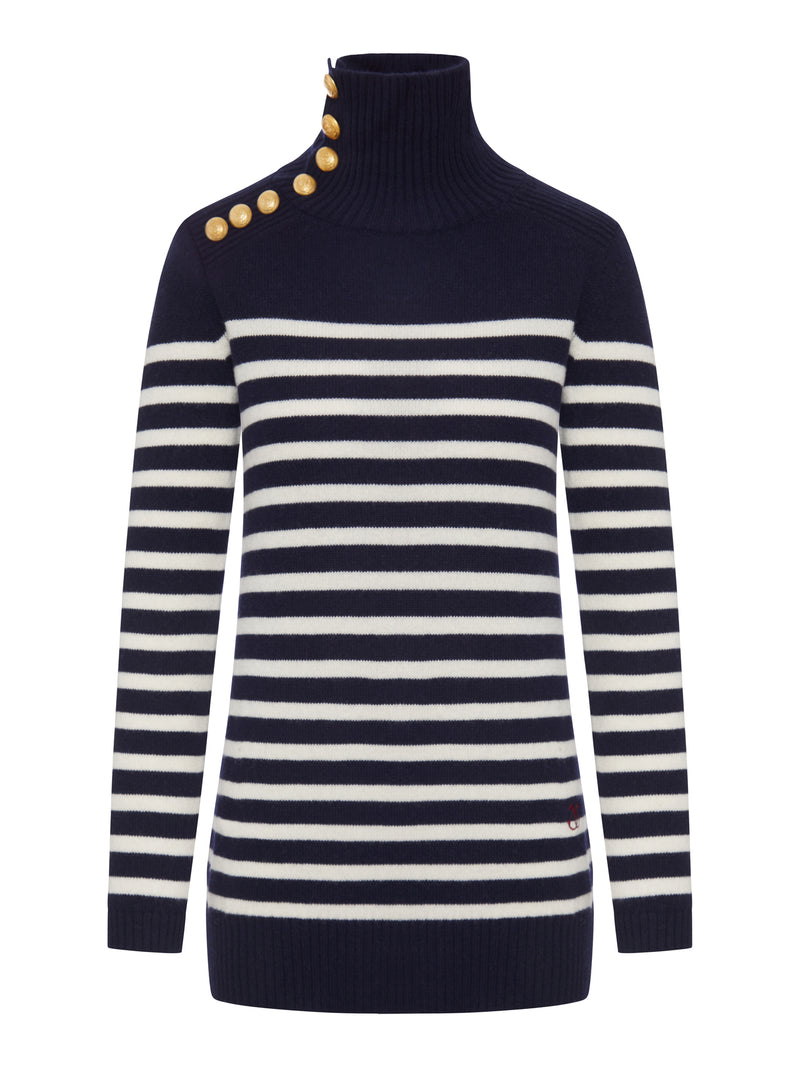 MAGLIA DOLCEVITA BLU NAVY A RIGHE