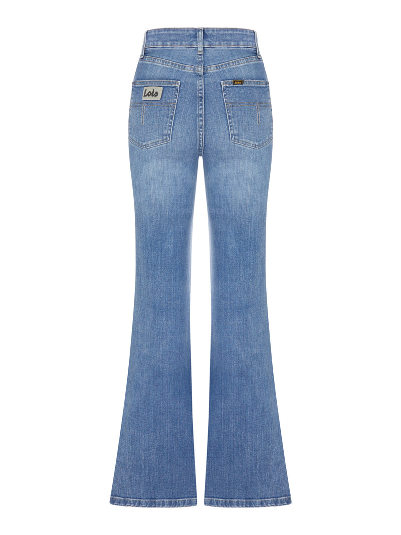 JEANS FLARE IN DENIM LAVAGGIO CHIARO