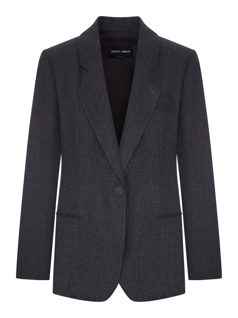 GIACCA MONOPETTO IN FLANELLA DI LANA E CASHMERE