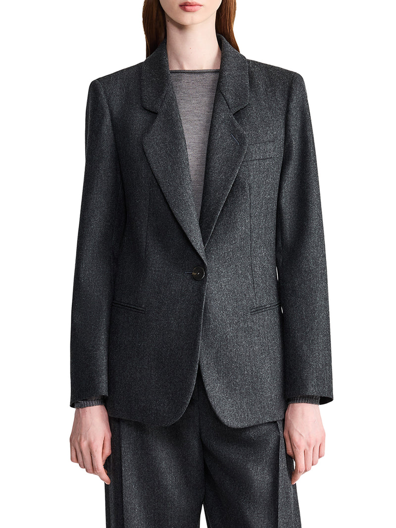 GIACCA MONOPETTO IN FLANELLA DI LANA E CASHMERE