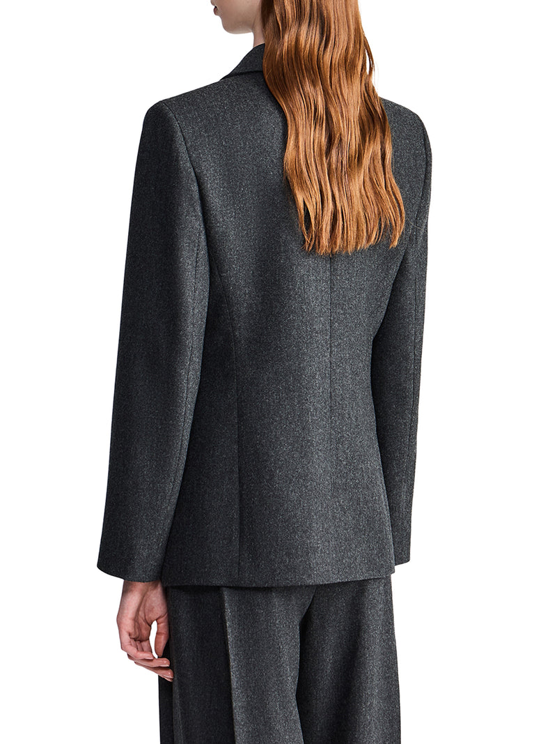 GIACCA MONOPETTO IN FLANELLA DI LANA E CASHMERE
