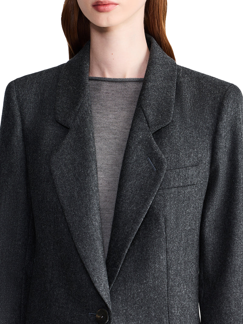 GIACCA MONOPETTO IN FLANELLA DI LANA E CASHMERE