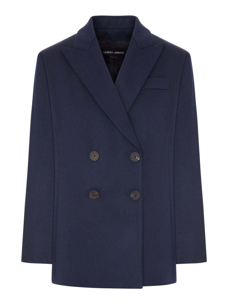 BLAZER DOPPIOPETTO IN LANA DOUBLE CON REVERS A LANCIA