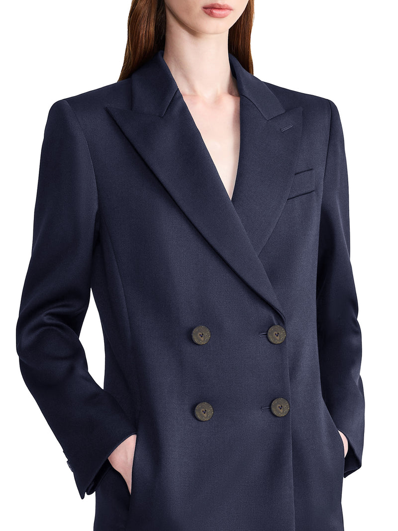BLAZER DOPPIOPETTO IN LANA DOUBLE CON REVERS A LANCIA