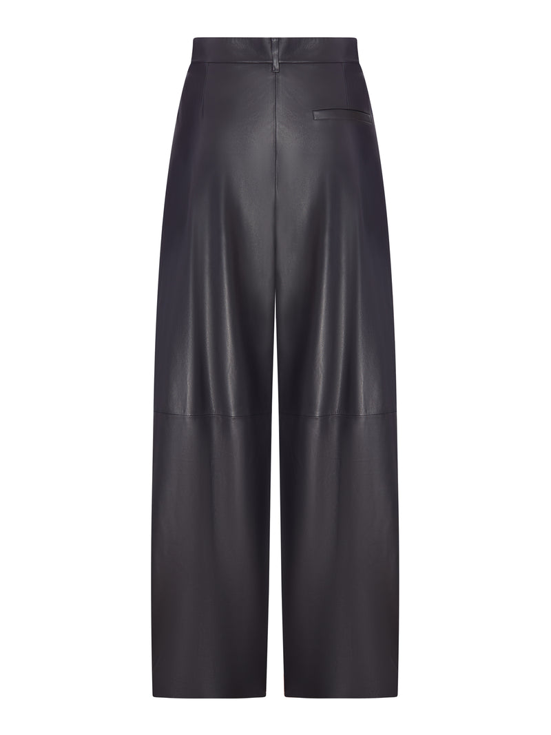 PANTALONI AMPI IN NAPPA CON PINCE
