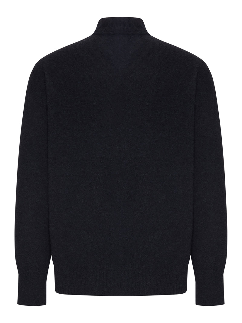 CARDIGAN NERO CON COLLO ALTO