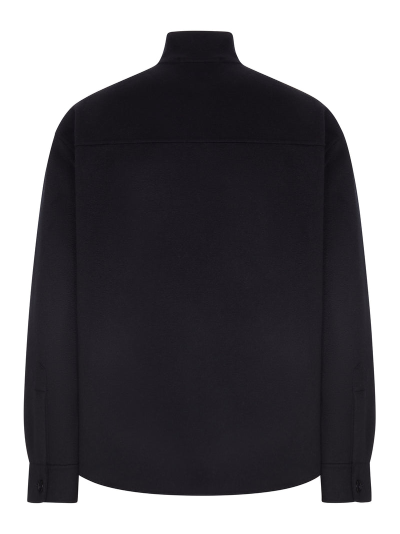 GIACCA CAMICIA IN PANNO CON COLLO ALTO
