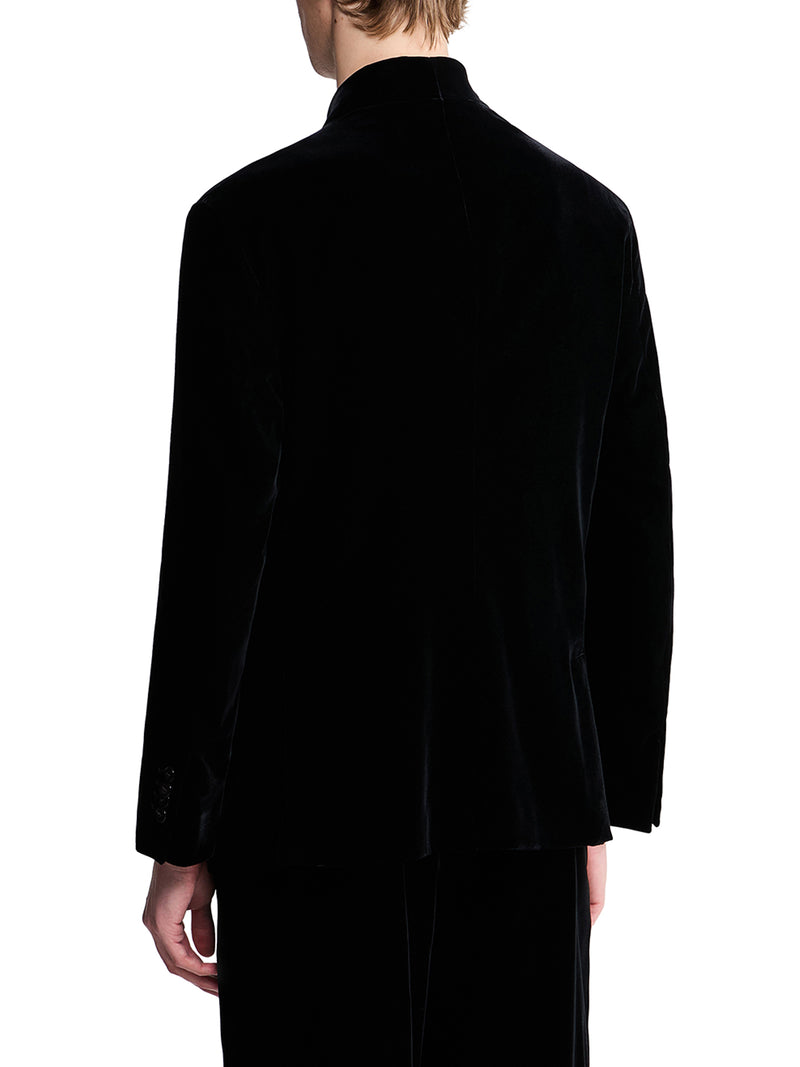 BLAZER IN VELLUTO LISCIO DI VISCOSA E CUPRO